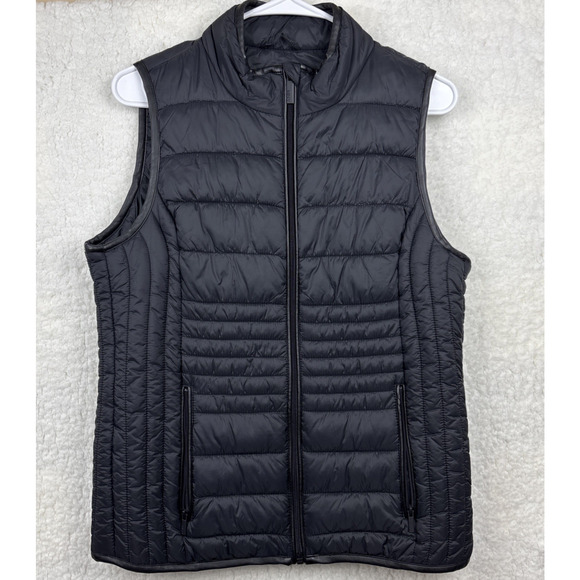 Marc New York Puffer Jacket Vest Black Womens Size Small Zip Up with Pockets - Picture 1 of 8